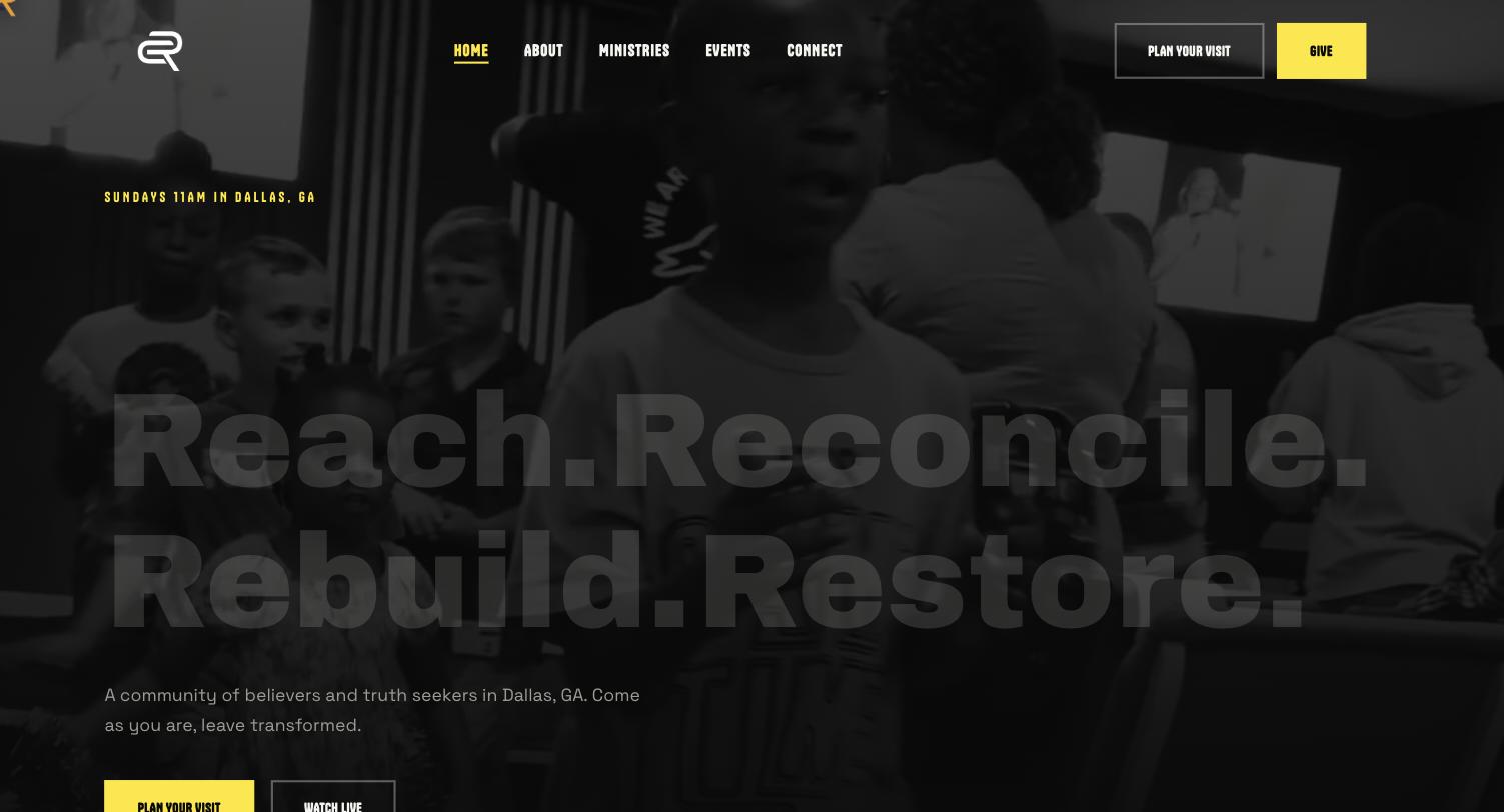 Reveal Church website preview
